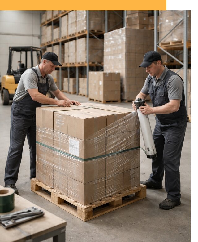 Упаковка и паллетирование грузов от 3801 руб: защита и крепление