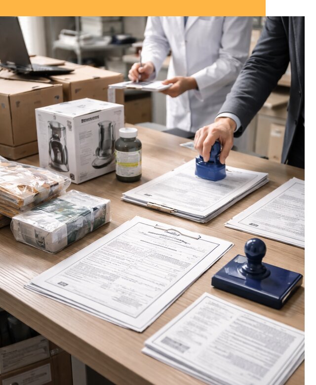 Сертификация импортных товаров от 13031 с таможенным сопровождением